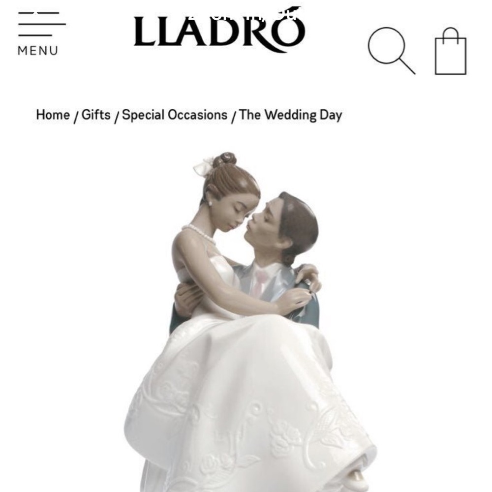 Elegant Lladro The Happiest Day Wedding Couple Figurine